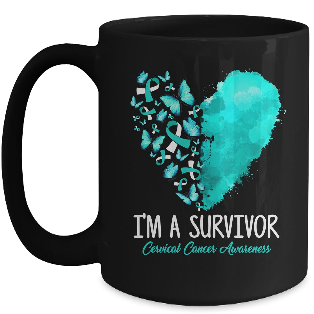 Heart I'm A Survivor Cervical Cancer Awareness Month Mug | teecentury