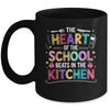 Heart Of The School Beats In The Kitchen Lunch Lady Funny Mug | teecentury