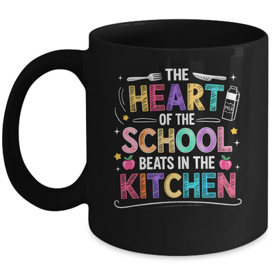 Heart Of The School Beats In The Kitchen Lunch Lady Funny Mug | teecentury
