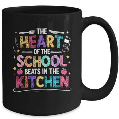 Heart Of The School Beats In The Kitchen Lunch Lady Funny Mug | teecentury