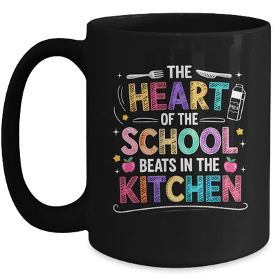 Heart Of The School Beats In The Kitchen Lunch Lady Funny Mug | teecentury