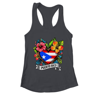 Heart Puerto Rico Flag Hispanic Heritage Boricua Rican Shirt & Tank Top | teecentury