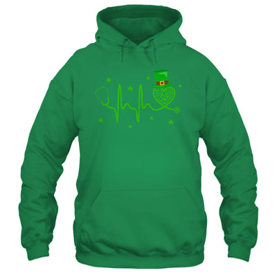 Heartbeat Stethoscope Shamrock Irish Nurse St Patricks Day Shirt & Tank Top | teecentury