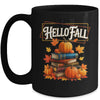 Hello Fall Pumpkin And Books Reading Lovers In Autumn Fall Mug | teecentury