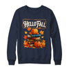 Hello Fall Pumpkin And Books Reading Lovers In Autumn Fall Shirt & Sweatshirt | teecentury