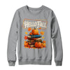 Hello Fall Pumpkin And Books Reading Lovers In Autumn Fall Shirt & Sweatshirt | teecentury