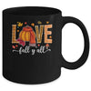 Hello Fall Pumpkin LOVE Fall Y'All Leopard Peace Love Fall Mug | teecentury