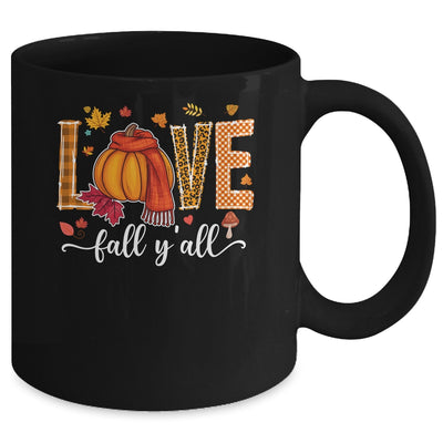 Hello Fall Pumpkin LOVE Fall Y'All Leopard Peace Love Fall Mug | teecentury