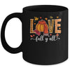 Hello Fall Pumpkin LOVE Fall Y'All Leopard Peace Love Fall Mug | teecentury