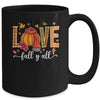 Hello Fall Pumpkin LOVE Fall Y'All Leopard Peace Love Fall Mug | teecentury