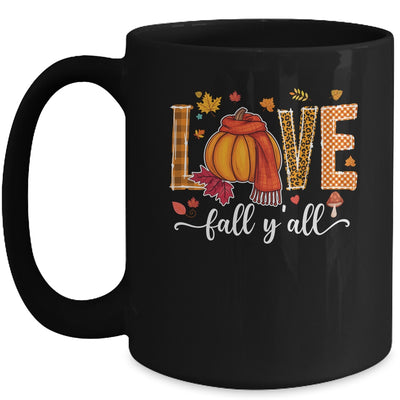 Hello Fall Pumpkin LOVE Fall Y'All Leopard Peace Love Fall Mug | teecentury