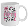 Hello Fifth Grade First Day Of School Coquette Teacher Girl Mug | teecentury