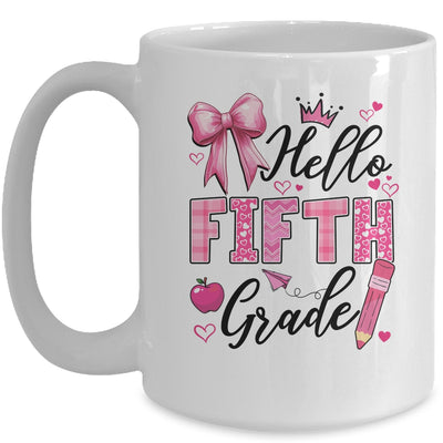 Hello Fifth Grade First Day Of School Coquette Teacher Girl Mug | teecentury