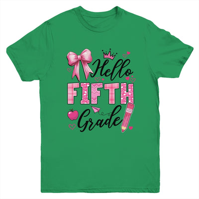 Hello Fifth Grade First Day Of School Coquette Teacher Girl Youth Shirt | teecentury