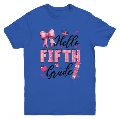 Hello Fifth Grade First Day Of School Coquette Teacher Girl Youth Shirt | teecentury