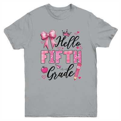 Hello Fifth Grade First Day Of School Coquette Teacher Girl Youth Shirt | teecentury