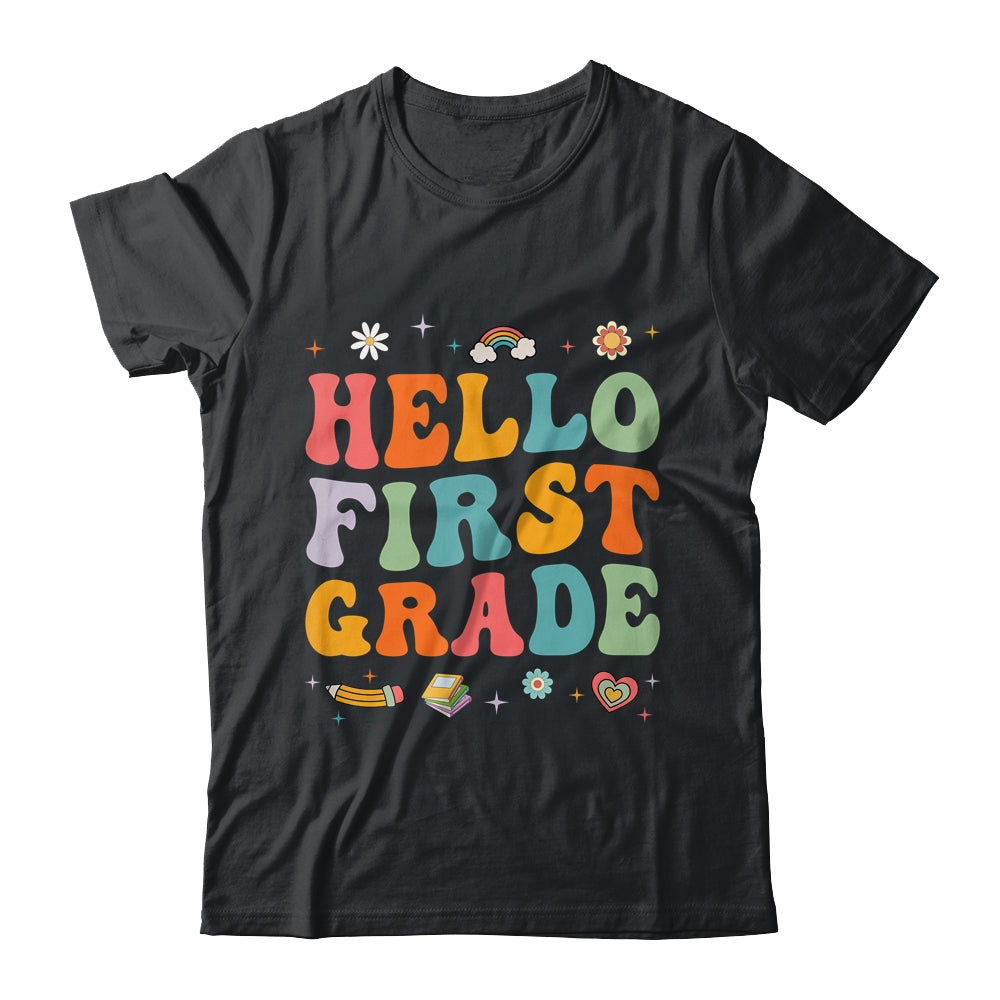 Hello First 1st Grade Back To School Teachers Kids Girls Shirt & Hoodie | teecentury