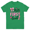 Hello First Grade First Day Of School Coquette Teacher Girl Youth Shirt | teecentury