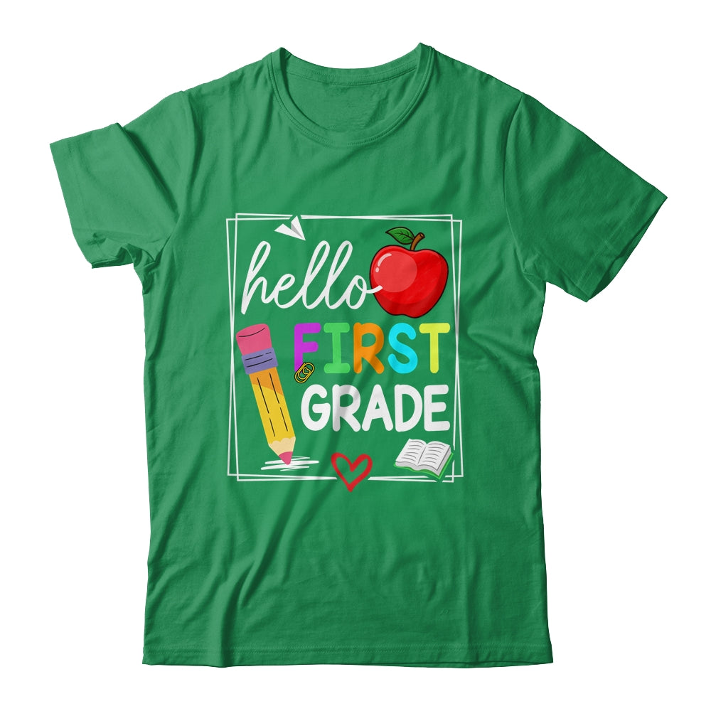 Hello First Grade Team 1st Grade Back To School Teacher Kids Shirt & Hoodie | teecentury