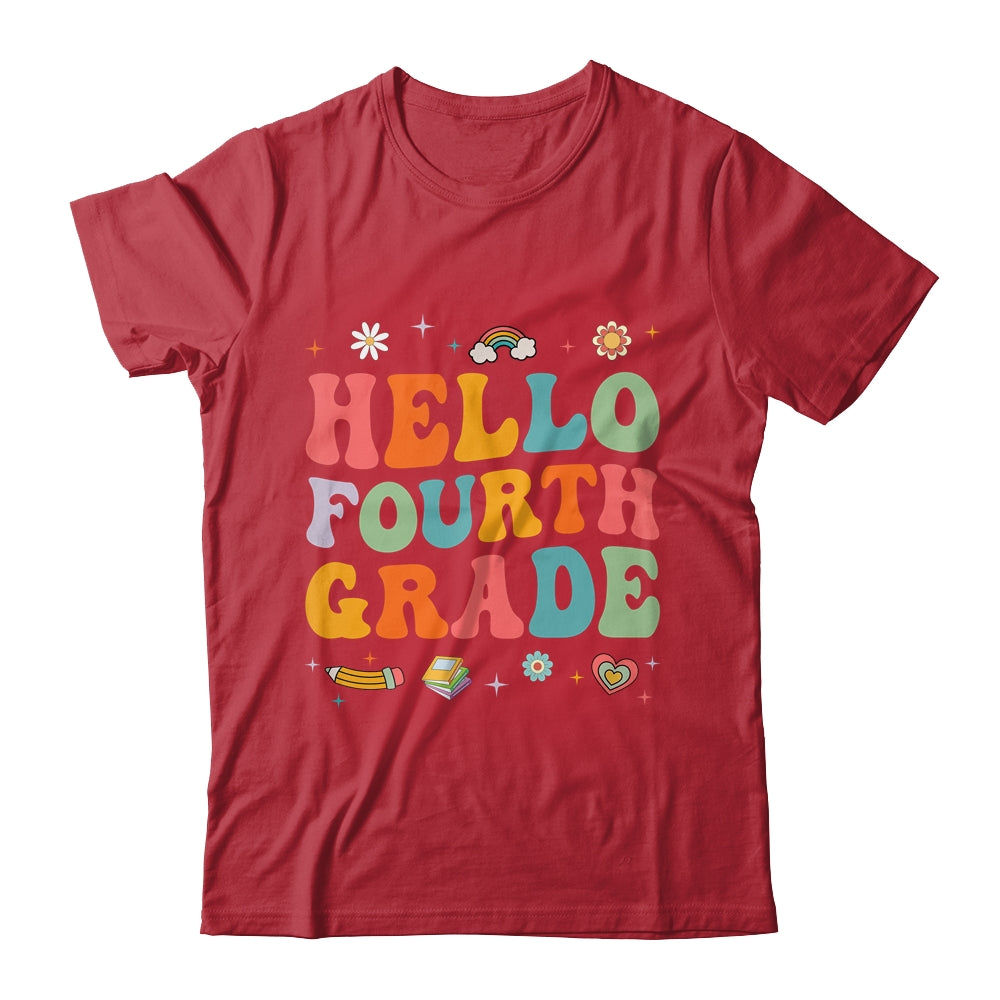Hello Fourth 4th Grade Back To School Teachers Kids Girls Shirt & Hoodie | teecentury