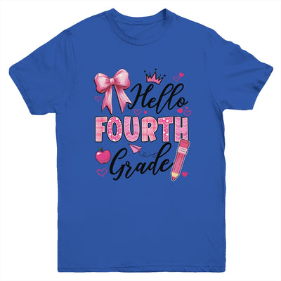 Hello Fourth Grade First Day Of School Coquette Teacher Girl Youth Shirt | teecentury