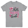 Hello Fourth Grade First Day Of School Coquette Teacher Girl Youth Shirt | teecentury