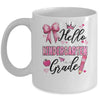 Hello Kindergarten First Day Of School Coquette Teacher Girl Mug | teecentury