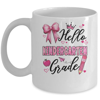 Hello Kindergarten First Day Of School Coquette Teacher Girl Mug | teecentury