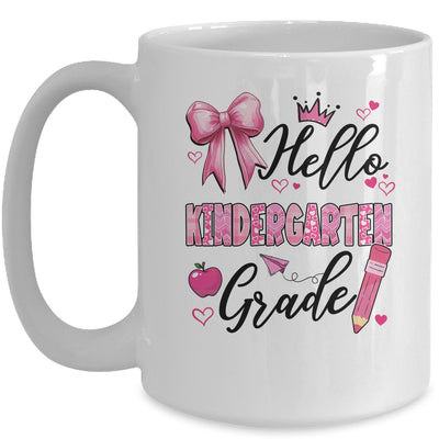 Hello Kindergarten First Day Of School Coquette Teacher Girl Mug | teecentury