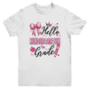 Hello Kindergarten First Day Of School Coquette Teacher Girl Youth Shirt | teecentury