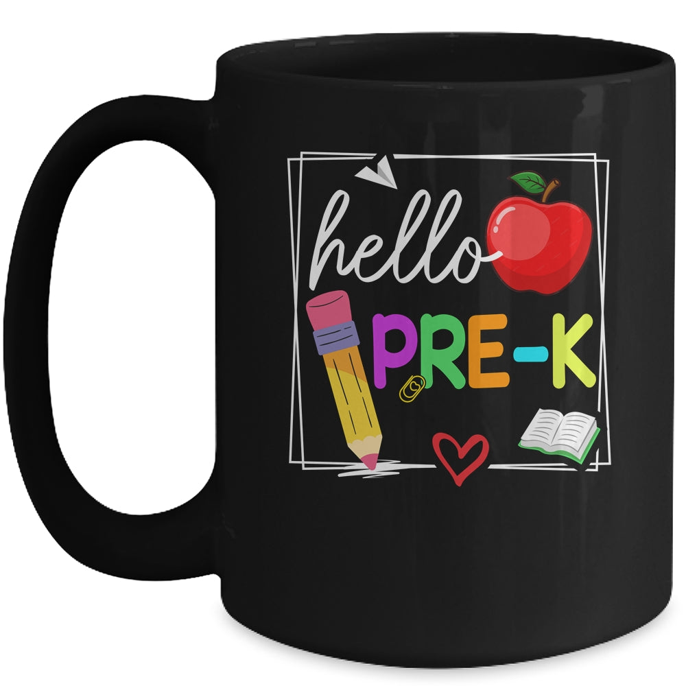 Hello Pre-K Team Preschool Back To School Teacher Kids Mug | teecentury