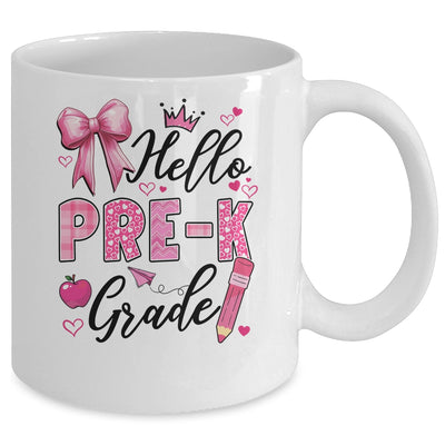 Hello Preschool First Day Of School Coquette Teacher Girl Mug | teecentury