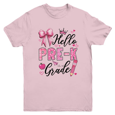 Hello Preschool First Day Of School Coquette Teacher Girl Youth Shirt | teecentury