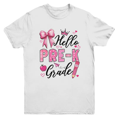 Hello Preschool First Day Of School Coquette Teacher Girl Youth Shirt | teecentury