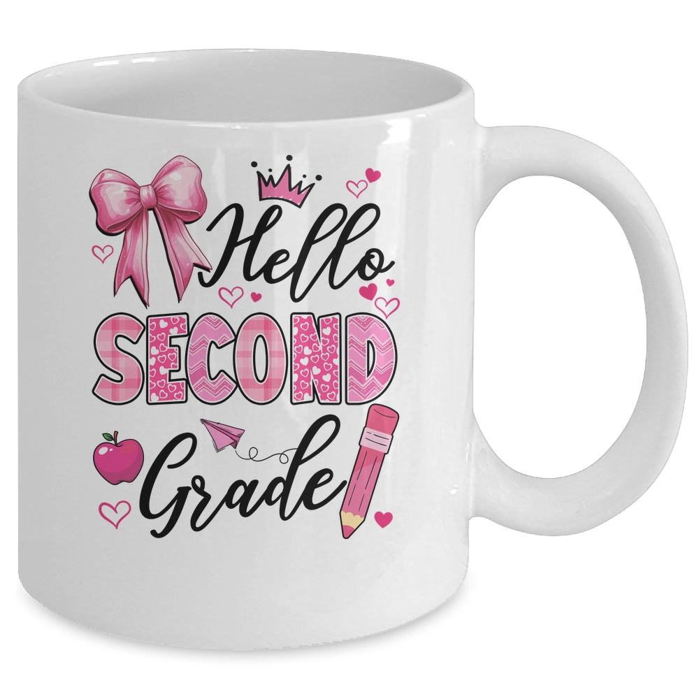 Hello Second Grade First Day Of School Coquette Teacher Girl Mug | teecentury