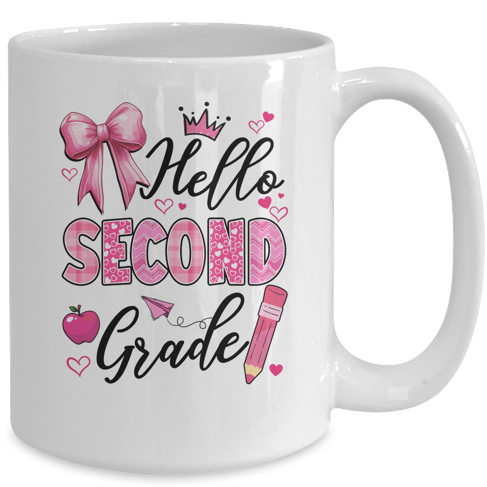Hello Second Grade First Day Of School Coquette Teacher Girl Mug | teecentury