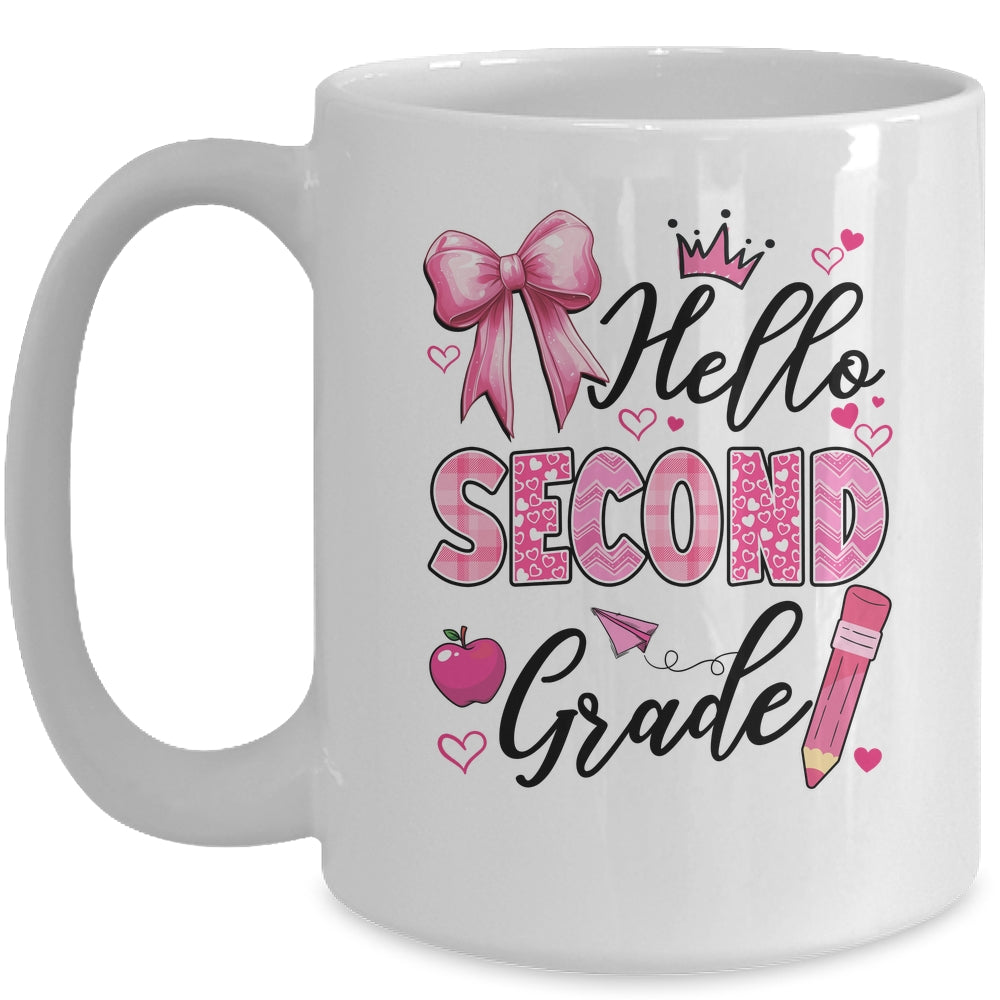 Hello Second Grade First Day Of School Coquette Teacher Girl Mug | teecentury