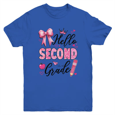 Hello Second Grade First Day Of School Coquette Teacher Girl Youth Shirt | teecentury