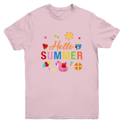 Hello Summer Happy Last Day School Summer Vacation For Kids Youth Shirt | teecentury