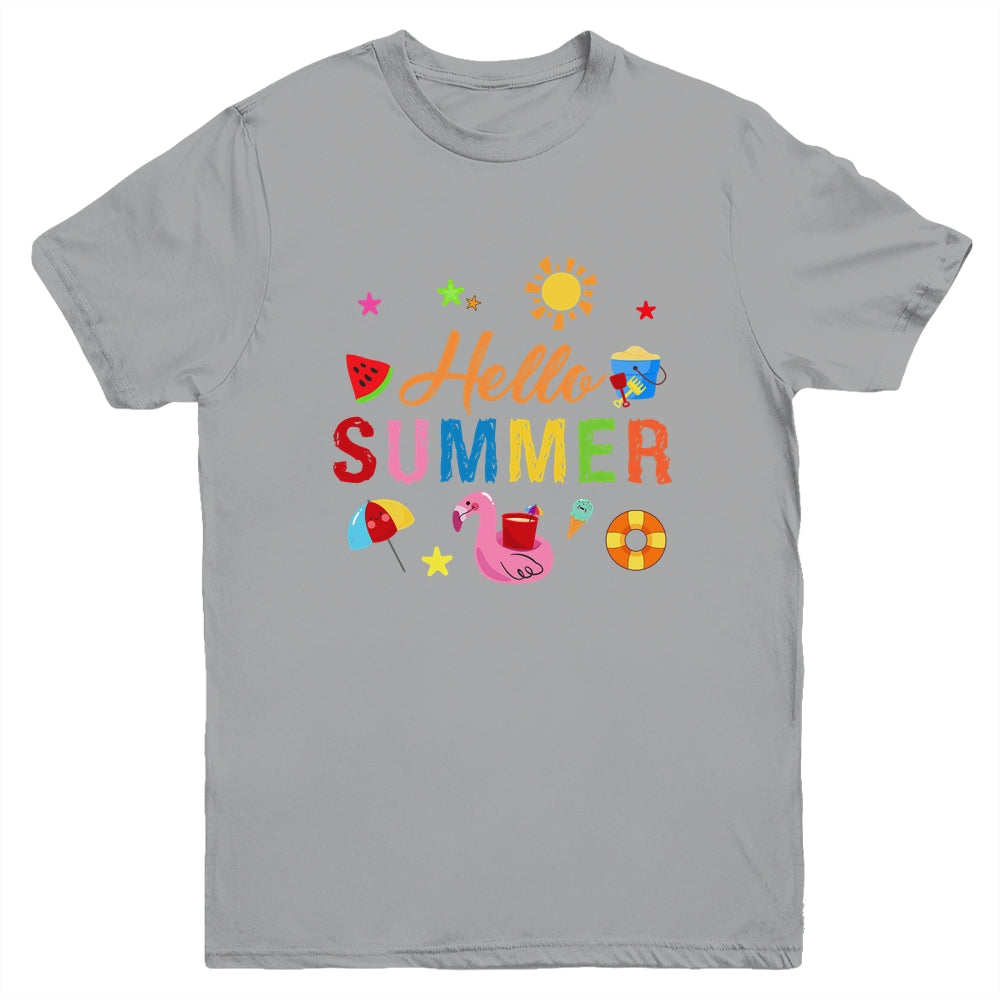 Hello Summer Happy Last Day School Summer Vacation For Kids Youth Shirt | teecentury