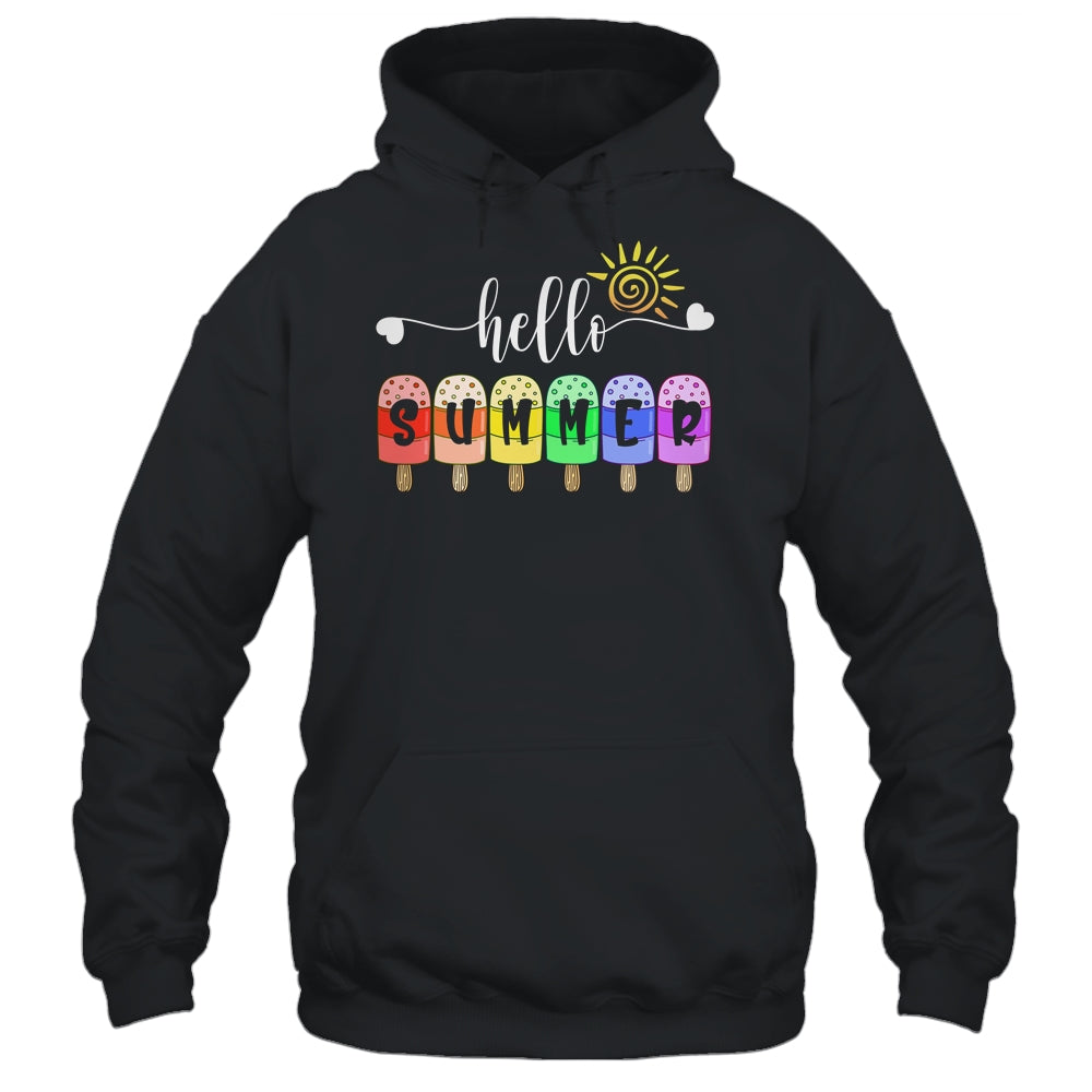 Hello Summer Ice Cream Family Vacation Popsicle Ice Beach Shirt & Tank Top | teecentury