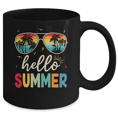 Hello Summer Retro Happy Summer Vacation Beach Men Women Mug | teecentury