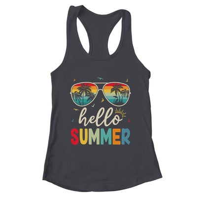 Hello Summer Retro Happy Summer Vacation Beach Men Women Shirt & Tank Top | teecentury