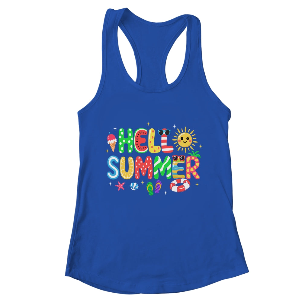 Hello Summer Vacation Ice Cream Popsicle Watermelon Beach Shirt & Tank Top | teecentury