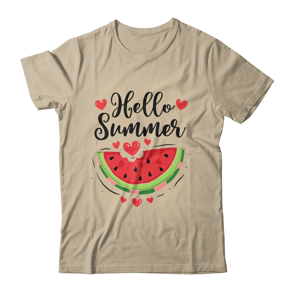 Hello Summer Watermelon Vacation Season Beach Summer Shirt & Tank Top | teecentury