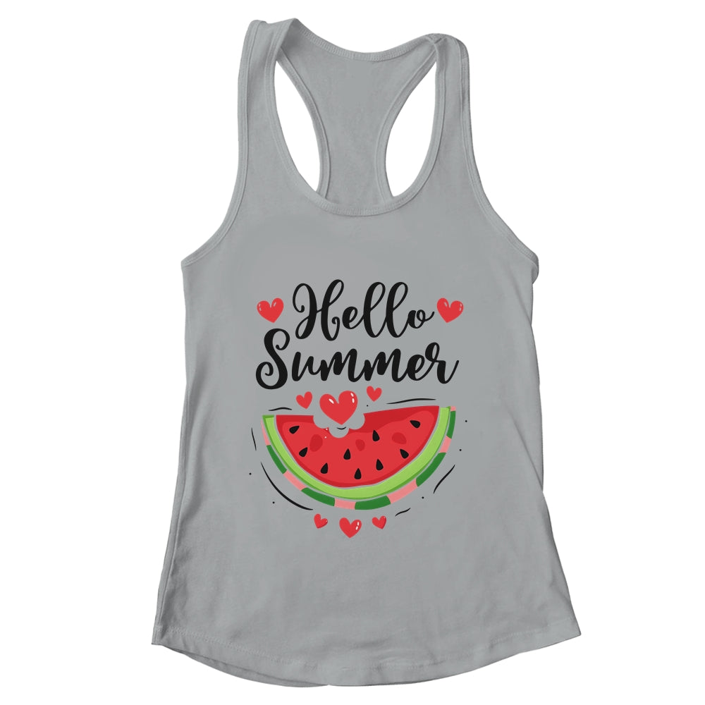 Hello Summer Watermelon Vacation Season Beach Summer Shirt & Tank Top | teecentury