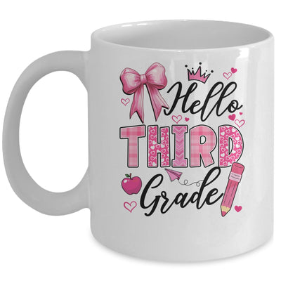 Hello Third Grade First Day Of School Coquette Teacher Girl Mug | teecentury