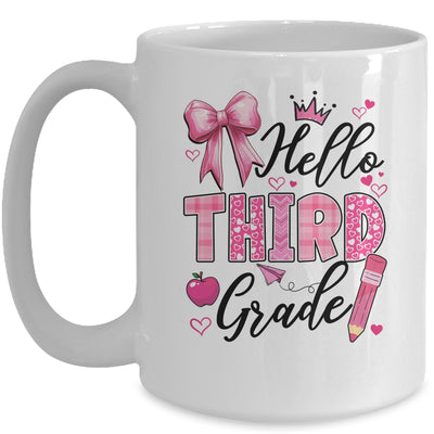 Hello Third Grade First Day Of School Coquette Teacher Girl Mug | teecentury
