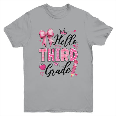 Hello Third Grade First Day Of School Coquette Teacher Girl Youth Shirt | teecentury