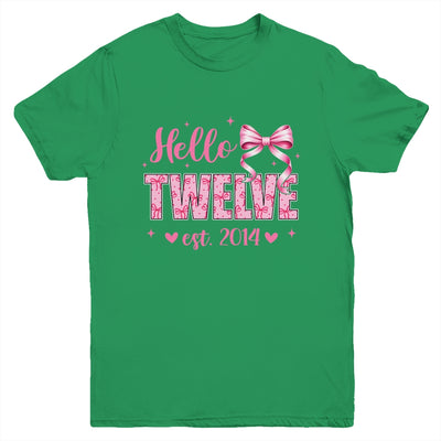 Hello Twelve Est 2014 Coquette Bow 12th Birthday Girl 12 Years Youth Shirt | teecentury